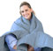 Luna Weighted Blanket for Adults | Individual Use| 5.5kg - 122x183cm - Single Size Bed | 100% Oeko-Tex Certified Cooling Cotton & Glass Beads | Heavy Cool Weight | Granite Blue