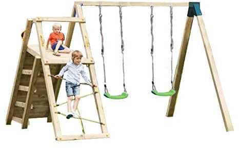 | MASGAMES | DOLOMITAS Challenger L | Zweisitzer Schaukel | Kletterbereich mit Kletternetz + Kletterwand | Heimgebrauch