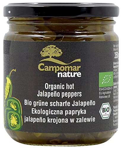 Grüne Jalapenopfeffer, geschnitten in Salzlake BIO 350 g (130 g) - CAMPOMAR NATURE