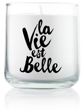 Feel Good Candle | Duftkerze im Glas | Windlicht | Kerze als Geschenk und zur Dekoration (ohne Duft, la Vie est Belle)