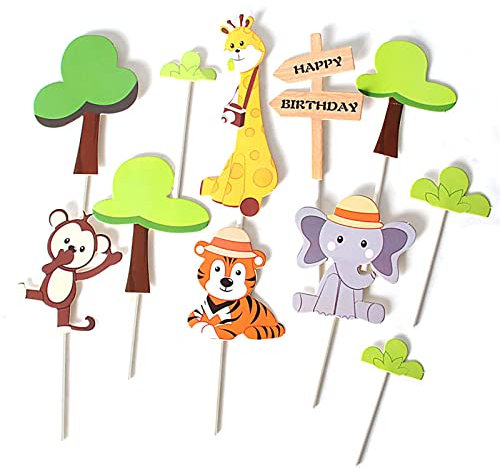 26 stück geburtstagskuchen karte kuchendekoration geburtstagstorte dekoration geburtstagstorte dekoration kuchendekoration party fliegender wald tierkuchen karte,Cake Topper