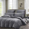 Boqingzhu Flanell Winter Bettwäsche 200×200cm Plüsch Biber Grau Warm Kuschelig Flauschig Bettwäsche Teddy Fleece Samt Cashmere Touch Bettbezug 200×200cm mit Reißverschluss