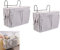 2 Stück Betttasche mit Drahtrahmen Bett Organizer Hochbett Hängetasche Aufbewahrungstasche für Buch, Magazin, Kopfhörer (Grau)