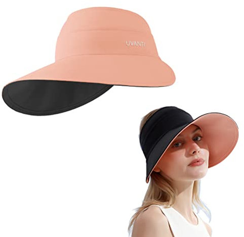 Sombrero plegable con visera para el sol, sombrero de ala ancha, doble cara, con protección UV, para playa, playa, tenis, tamaño ajustable
