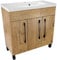 paplinskimoebel - Unterschrank mit Mineralguss Waschbecken Vittoria, 80 cm Breite, Matt Eichenoptik Korpus, Badmöbel Set für Badezimmer & Gäste-WC, Stehend Waschtisch, Waschbeckenunterschrank