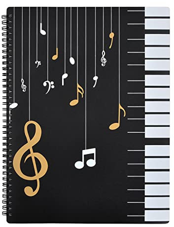 Dossier de Musique, Classeur Partitions Piano A4 Étanche 60 Pochettes (120 Pages), Chemise Plastique A4 de Musique Cahier de Stockage, Dossier de Rangement pour Partitions Musiciens Choeur (A)