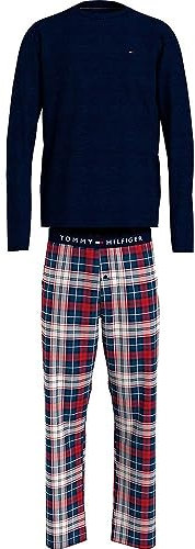 Tommy Hilfiger Herren Ls Pant Woven Set Print UM0UM02891 Pyjamas, Rot (Desert Sky/Men Apparel Plaid), S