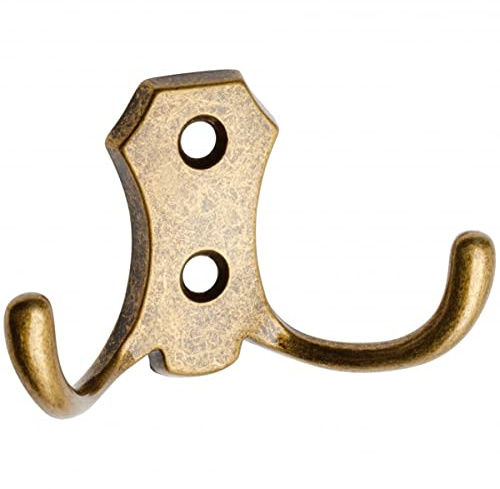 MS Beschläge klassischer Mantelhaken Garderobenhaken Kleiderhaken Handtuchhaken Handtuchhalter Zamak Doppel-Wandhaken (Brüniert)