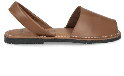 PAYMA - Menorquinas Avarcas per Donna Uomo Unisex. Menorcan Scarpe. Sandali Espadrilla Estivi. Articolo di Pelle della Spagna. Pianta Imbottita. Tallone Aperto. Colore: Marrone, Taglia: EU 40