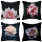 4er Kissenbezüge 40x40cm, Kissenbezug Pink Schwarz Rose Und Lotusblüte Polyester Kopfkissenbezug Deko Wohnzimmer Schlafzimmer