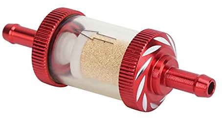 6 Mm ABS-Motorrad-Kraftstoff-Benzinfilter, Hitzebeständig, Kupferkernfilter – Einfache Installation, Langlebig (Rot)