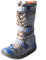 TMA EYES Botas de cuero con cordones a la moda para mujer Botas planas de pie ancho Botas de pantorrilla(Azul,41)