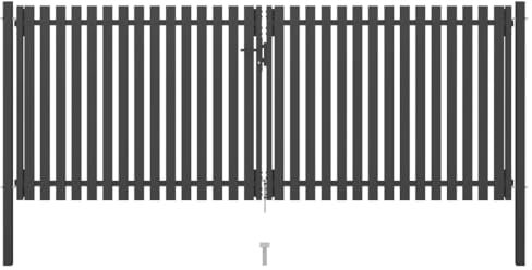 vidaXL Gartentor Stahl 4x1,7 m Anthrazit