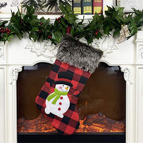 GBEN Jute Nikolausstiefel zum Befüllen Kamin Mode Weihnachtssocken Geschenktüte Weihnachtsmuster Weihnachtsdekoration Goodybag Korb Aufbewahrung Geflochten Weihnachtssocken Für Kamin (B, One Size)