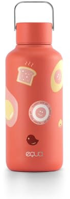 EQUA Timeless Edelstahl Trinkflasche – Ultraleicht & BPA-frei – 100% Auslaufsicher – 600 ml – Zeitloses Design – Silikonboden (Sunny Side Up)