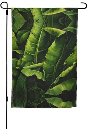 Frische Bananenblätter für den Außenbereich, saisonale Flaggen für Zuhause, Terrasse, Dekoration, 30,5 x 45,7 cm