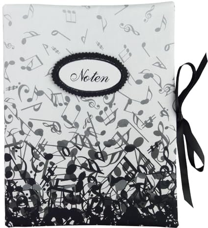 bettina bruder - Notenmappe DIN A4 - innen 30 Sichthüllen - Noten Musik Chor Punkte Farbverlauf weiß schwarz