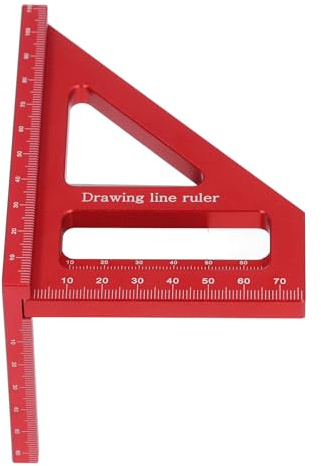 3D-Holzbearbeitungs-Quadrat-Dreieck-Lineal 45 90 Grad Aluminiumlegierung Multi-Winkel-Messlineal Winkelmesser Gehrung 4,41 X 3,35 X 3,11 Zoll