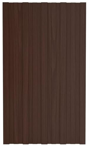 ZEYUAN Dachpaneele 12 STK Trapezblech Dachplatten, Wellblechplatten Für Dach, Dachblech, Dachschindeln Für Gartenhaus, Verzinkter Stahl Braun 80x45 cm