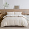 YASMENG Satin Bettwäsche 200x200 Beige Gestreift Glänzend Luxus Bettbezug Set Weich Seidig Seide 3 Teilig Mit Reißverschluss Und 2 Kissenbezüge 80x80 cm