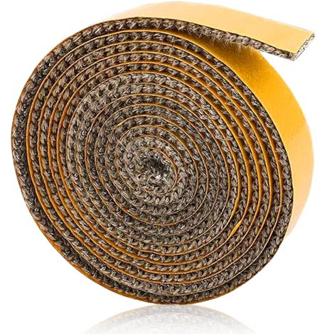 Junta Refractaria Chimene, Cinta de Sellado para Chimenea, Cinta Aislante Termica, Autoadhesivo Junta Cristal Chimenea 3m x 15mm x 3mm, Tira de Sellado de Fibra de Vidrio Resistente al Calor