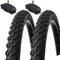 2 neumáticos Kenda 24 x 1,95 (50-507) + cámaras americanas | Neumáticos con tacos negros para bicicleta de montaña
