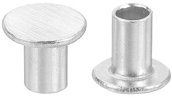 QUARKZMAN 50 Stück Halbhohlnieten, 5mm x 8mm Aluminium Flachkopf Halbhohle Nieten für Industrie Haushaltsreparatur Befestigung, Silber
