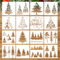 HOWAF 16 Stück Schablonen Weihnachten Schablone Tannenbaum Kiefer, Stanzschablone Tannenbaum Fenster Schablonen Weihnachten Wiederverwendbare Plastikschablonen Schablonen Malen für Weihnachtsdeko DIY