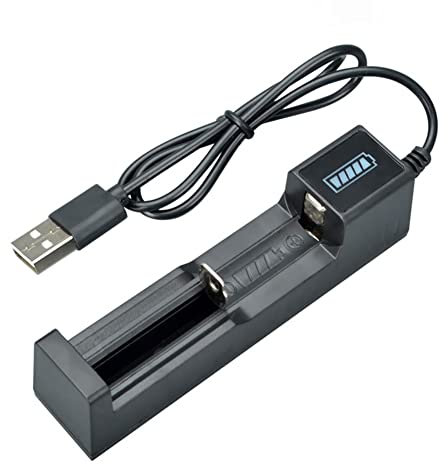 CAIONPLE Battery Charger USB 1 Slot Universal Quick Charging Rechargeable Battery Charger for 18650 26650 14500 16340 ABS