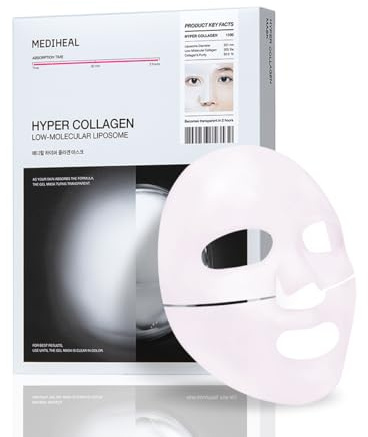 Mediheal Hyper Collagen - Collagen Real Deep Mask, Overnight Firming & Hydrating Gel Mask, Pore Appearance Refining, Plumping & Elasticity Care, Korean Skincare (4ea)