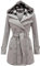 Wolljacke Damen Winter, Dufflecoat Damen A-Linie Wollmantel - Trenchcoat Mit Kapuze Und Gürtel Elegant Wolle Herbstmantel Warme Übergangsmantel Kurzmantel Mit Taschen Locker Winterjacke