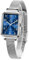 Taxau Womens Watch with Arabic Numerals Square Ladies Watches Silver Blue Face Rectangle Fashion Analog Quartz Waterproof Watch for Women Stainless Steel Mesh Dress Wrist Watches