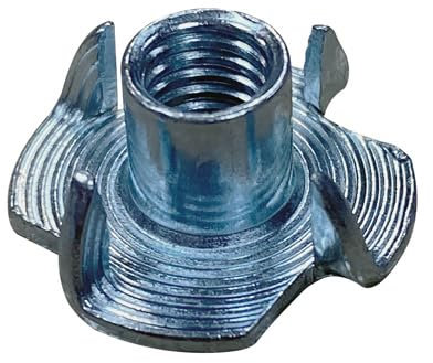 M10 (10mm) T-Nuts With Four Prongs - Inserts For Wood Furniture (Pack of 10)
