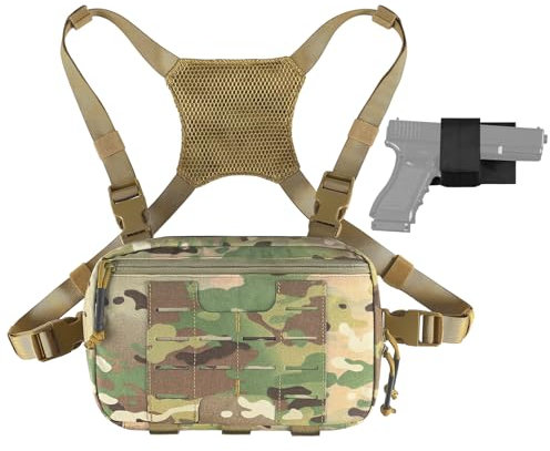 Taktische Brust Pack 2L Utility Molle Chest Rig CCW Brust Tasche Wandern Jagd Angeln Lauf Tasche EDC Outdoor Pack (CP)