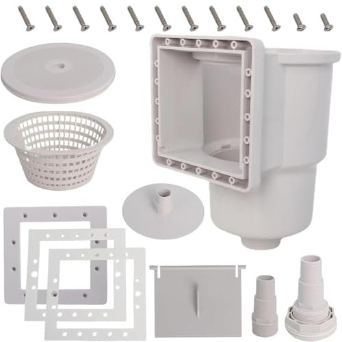 DAYnagh Skimmer da parete multifunzione per piscina a terra, con accessori, larghezza di apertura 15,2 cm, per operazioni senza soluzione di continuità