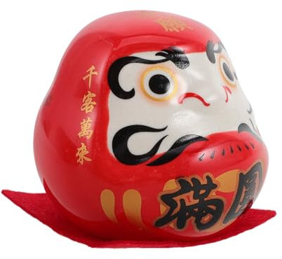 GLEAVI Kleine Keramik Figur Japanische Porzellan Glückspuppe für Heimdekoration Restaurant und Auto Farbenfrohe Statue für Glück und Stilvolle