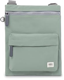 ROKA London Chelsea B Crossbody Phone Bag for Women & Men - Multi Pockets, Chunky Zip, Adjustable Strap for Mobile Phones, Wallet, Cards Recycled Nylon Frost
