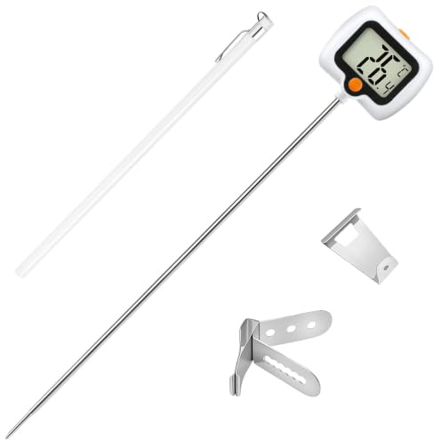 25cm Long Probe Candy Thermometer with Pot Clip 180° Rotating LCD Display