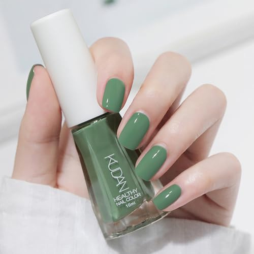 Nail Varnish - Green Nail Polish Quick Dry - Long Lasting Water Based Matcha Green Nail Polish - Non-Toxic Breathable green Gel Nail Varnish for Women Girls DIY Manicure