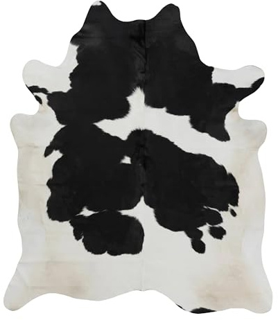 UCHEWON Cowhide Rug Real Natural Large Area Rug Hair On Leather Cow Print Fur Skin Animal Pattern Carpet Wall Decor Hanging Art
