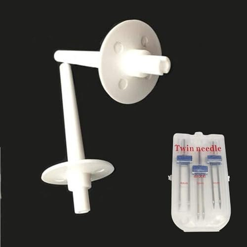 2 Stück Spulenstift + Packung Nadel extra Zwillingsnadel für Brother, Nähmaschinenteile und Zubehör B373, B375, BC2100WT, BM2600, CE4000#130920021/13092001/130920051, Kunst, Handwerk und Nähen, 2