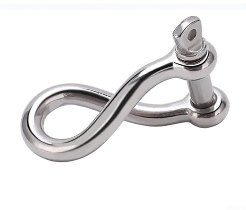 Manille en acier inoxydable, 4 mm-12 mm, crochet de levage à chape torsadée, robuste de qualité 316, résistant à la rouille pour kayak et bateau (8 mm)