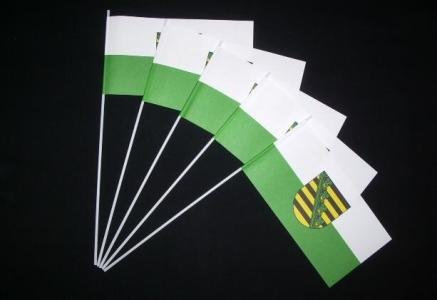 Everflag Papierfähnchen: Sachsen mit Wappen 50er Packung