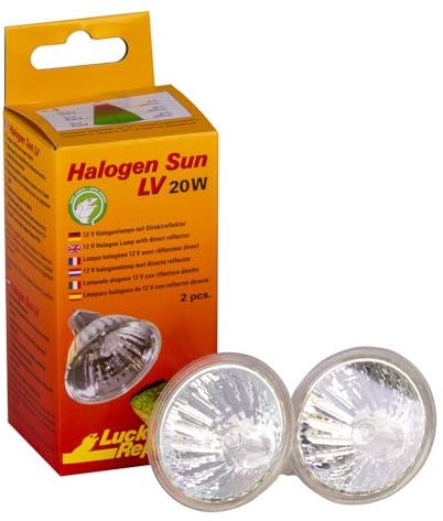Lucky Reptile Halogen Sun LV Wärmestrahler - 20W Sonnenlicht-Lampe für G5.3-Stecksockel - spezielle Reflektorform - Lampe mit guter Licht & Wärmeausbeute im Lichtfokus - Beleuchtung für Reptilien, 1 Stück (1er Pack)