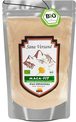Maca Maca Fit Pulver 500g Bio Original aus Peru Junin | Reines gelbes Maca Wurzel, Rein pflanzlich ohne Zusatzstoffe, Vegan, Gluten- und Laktosefrei