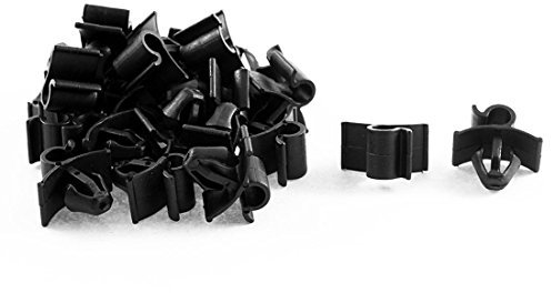 sourcing map 22 Pcs Noir Plastique Rivet Clips de Capot Tige Approprié de Support pour Peugeot