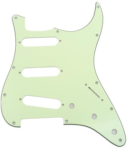 Musiclily SSS 11 Löcher Strat Pickguard Gitarren Schlagbrett für Fender USA/Mexican Standard Stratocaster Modern Style,3 lagig Mint