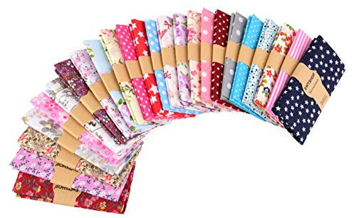 Ewtshop 25 Stück Baumwollstoff 30 x 30 cm für Näharbeiten