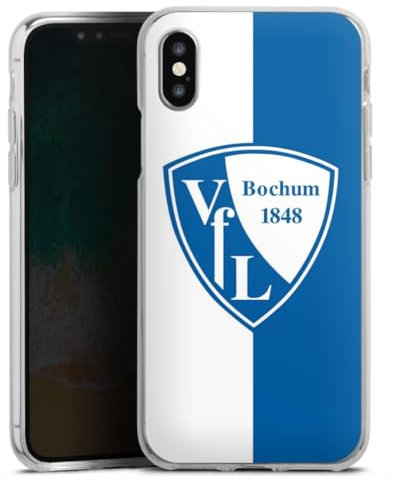 Silikon Hülle kompatibel mit Apple iPhone XS Case transparent Handyhülle VFL Bochum Offizielles Lizenzprodukt Logo