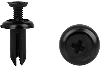 sourcing map 30 Stücke 5 mm schwarze Kunststoffnieten Push Type Panel Retainer Fastener Clip für Auto